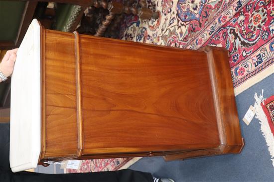 A pair of 19th century French mahogany marble top bedside cabinets W.45cm